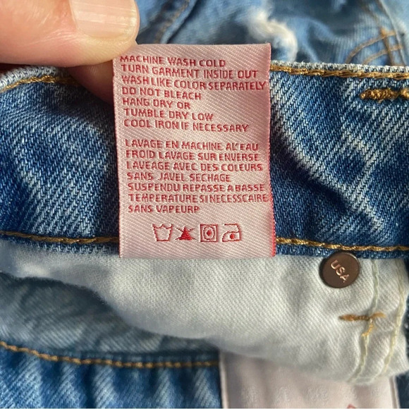 Revice Denim Jean Shorts Sz 24 Distressed Button Fly High Waist - Picture 8 of 11